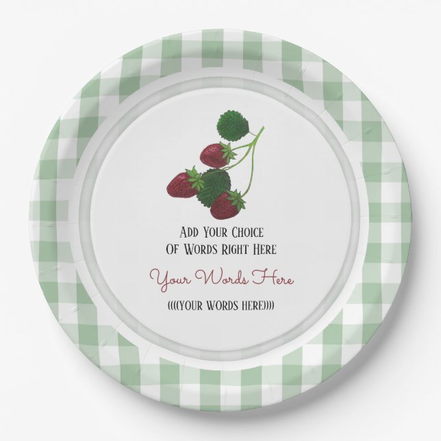 Prato De Papel Placa de Papel de Morango (Frente)