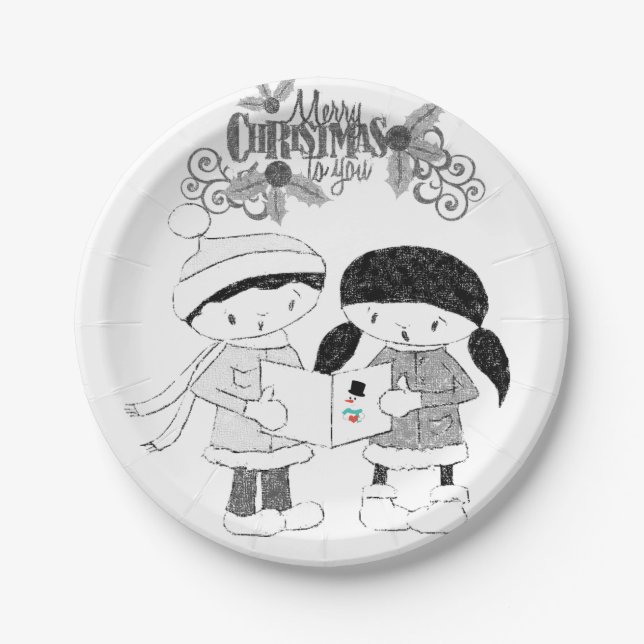 Prato De Papel Placa de Papel de Natal, Feliz Natal (Frente)