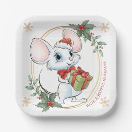Prato De Papel Placa de Papel de Natal para Mouse papais noeis
