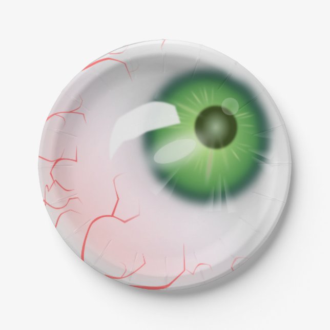 Prato De Papel Placa de Papel de Olho Halloween (Frente)