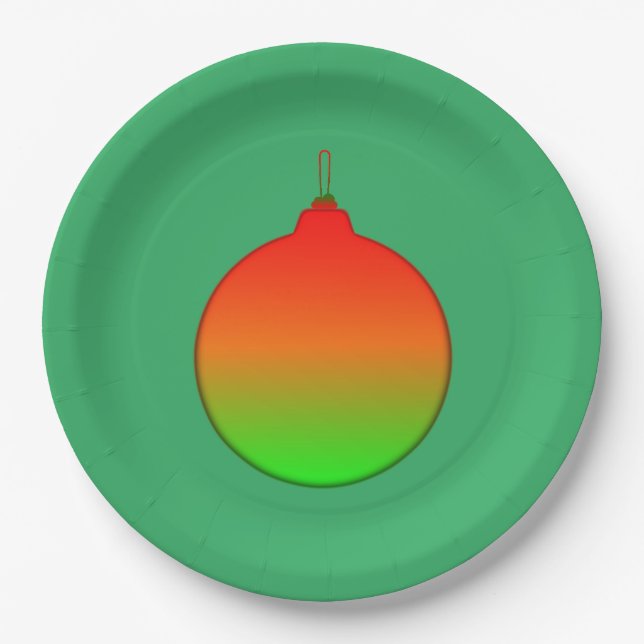 Prato De Papel Placa de Papel de Ornamento da Bola de Natal (Frente)