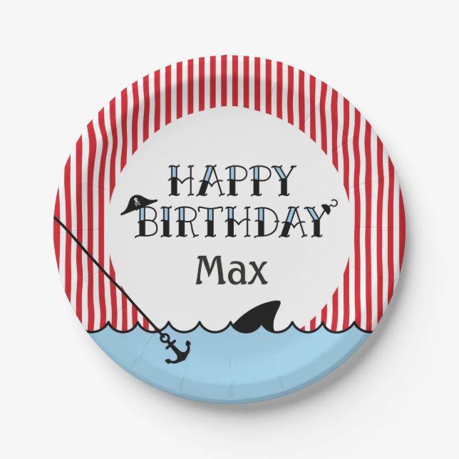 Prato De Papel Placa de papel de pirata de piscina (Frente)