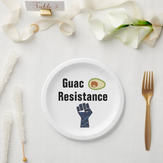Prato De Papel Placa de papel de resistência guac (Casamento)