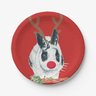 Prato De Papel Placa de papel de Rudolph do Natal de Marlon Bundo