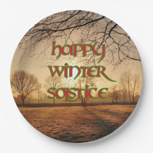 Prato De Papel Placa de papel de Sun do inverno para o solstício