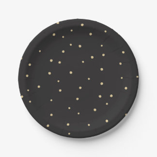 Prato De Papel Placa de papel descartável de polkadot preto e Dou