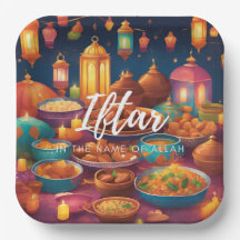Placa de papel descartável Iftar