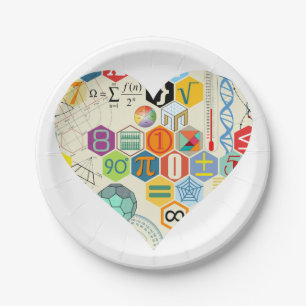 Prato De Papel placa de papel do amor da matemática