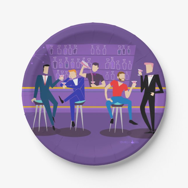 Prato De Papel Placa de papel do Bar retrô (Frente)