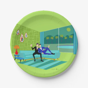 Prato De Papel Placa de papel do Casal Romântico