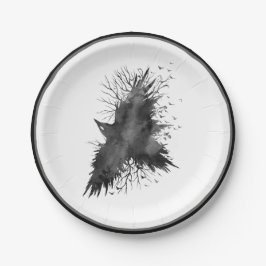 Prato De Papel Placa de papel do Dia das Bruxas do corvo