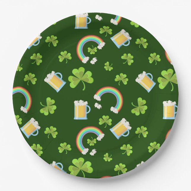 Prato De Papel Placa de papel do Dia de São Patrício (Frente)