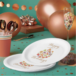 Prato De Papel Placa de papel do Enfeites de natal retrô