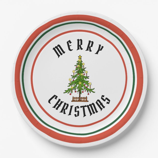 PRATO DE PAPEL PLACA DE PAPEL DO FELIZ NATAL (Frente)