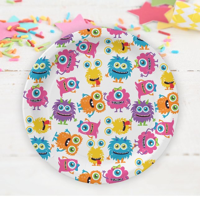 Prato De Papel Placa de papel do Monster Party (Monster Party Paper Plate)