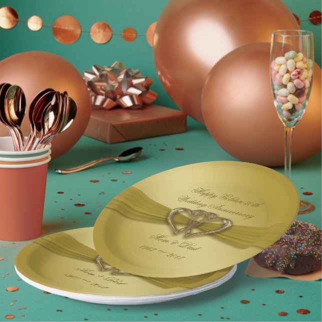 Prato De Papel Placa de papel do Ouro clássico de 50 anos (Múltiplo)