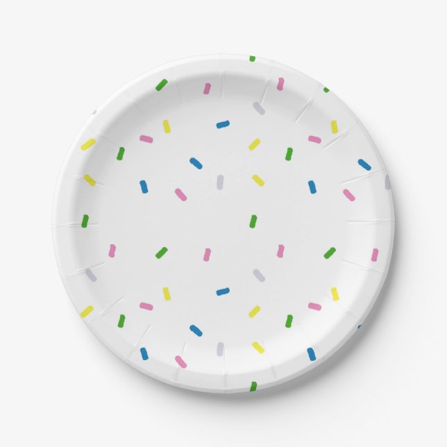 Prato De Papel Placa de papel do Rainbow Sprinkles (Frente)