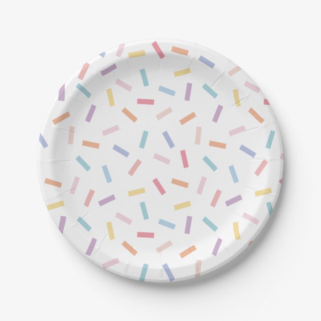 Prato De Papel Placa de papel do Rainbow Sprinkles (Frente)