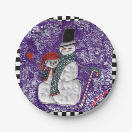 Prato De Papel Placa de papel dos cumprimentos da neve