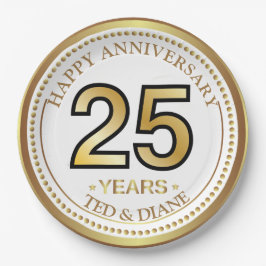 Prato De Papel Placa de papel dourada elegante com texto editável