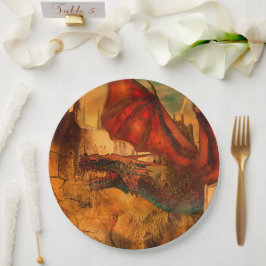 Prato De Papel Placa de Papel Dragão