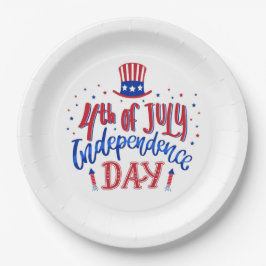 Prato De Papel Placa de papel em 4 de julho