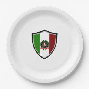 Prato De Papel Placa de papel emblema do escudo italiano