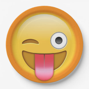 Prato De Papel Placa de papel emoji para Winking