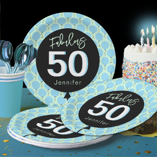 Prato De Papel Placa de Papel Fabulosa de 50 Balões de Aniversári