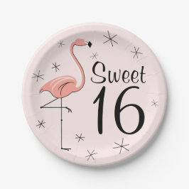 Prato De Papel Placa de papel Flamingo Pink Doce 16