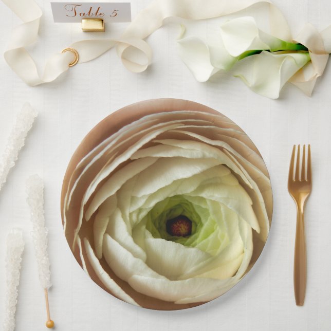 Prato De Papel Placa de Papel Flor Ranunculus (Casamento)