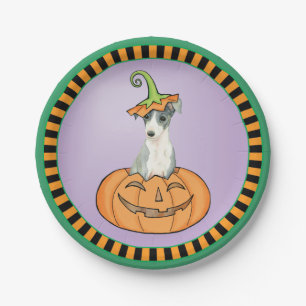 Prato De Papel Placa de Papel Greyhound Italiano Halloween