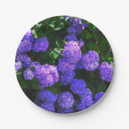 Prato De Papel Placa de Papel Hídrangea Realista Púrpura Clássica