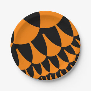 Prato De Papel Placa de papel laranja preto