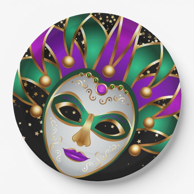 Prato De Papel Placa de Papel Mardi Gras (Frente)