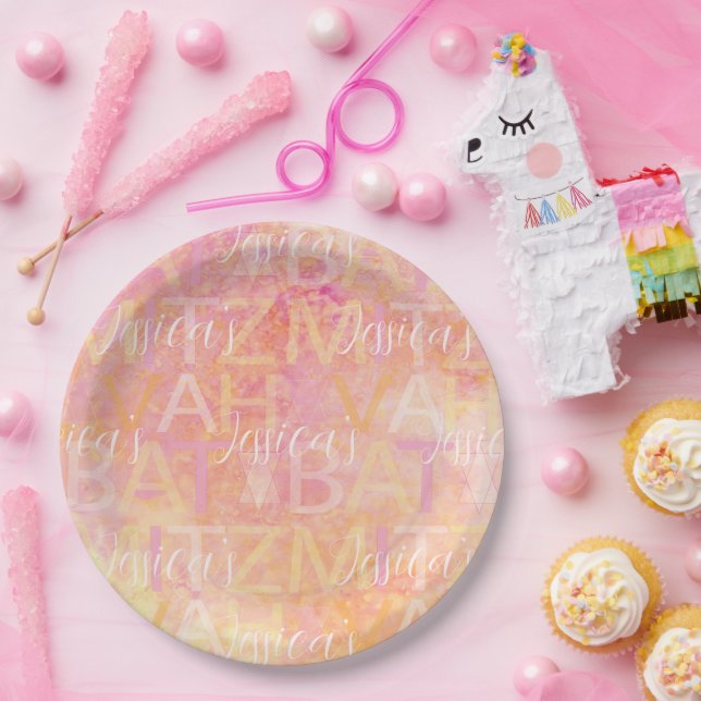 Prato De Papel Placa de papel Mitzvah, bar ou Bat, simplesmente s (Festa)