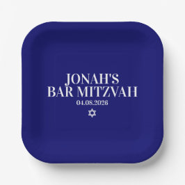 Prato De Papel Placa de papel Mitzvah do Bar Personalizado