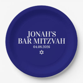 Prato De Papel Placa de papel Mitzvah do Bar Personalizado