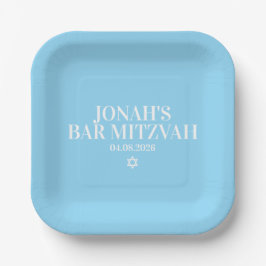 Prato De Papel Placa de papel Mitzvah do Bar Personalizado