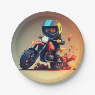 Prato De Papel Placa de Papel Napkins do Motocross Party