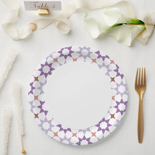 Prato De Papel Placa de papel padrão árabe (Casamento)