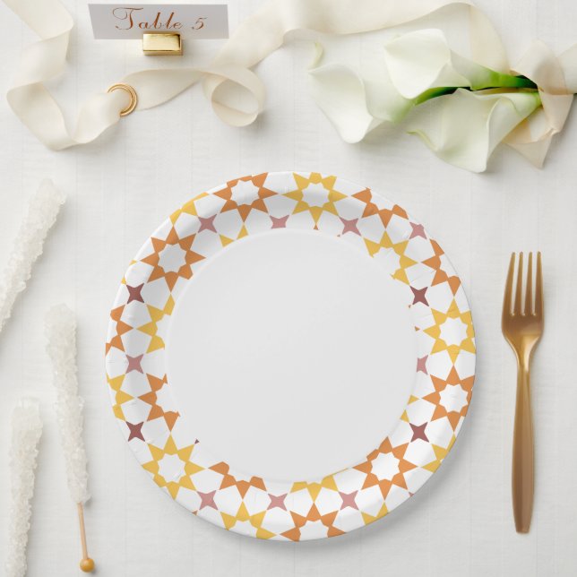 Prato De Papel Placa de papel padrão árabe (Casamento)