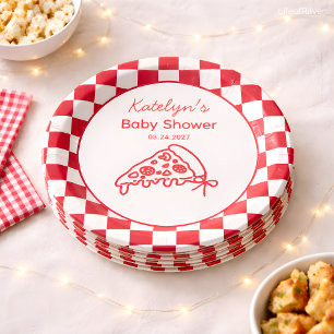 Prato De Papel Placa de papel para chá de bebê de pizza italiana