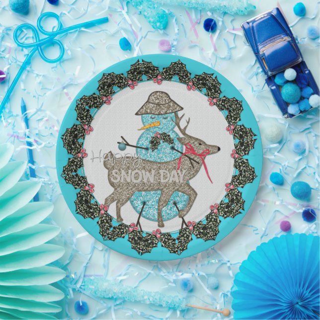 Prato De Papel Placa de papel para dia de neve (Festa)