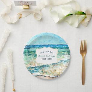 Prato De Papel Placa de papel para eventos na praia costeira