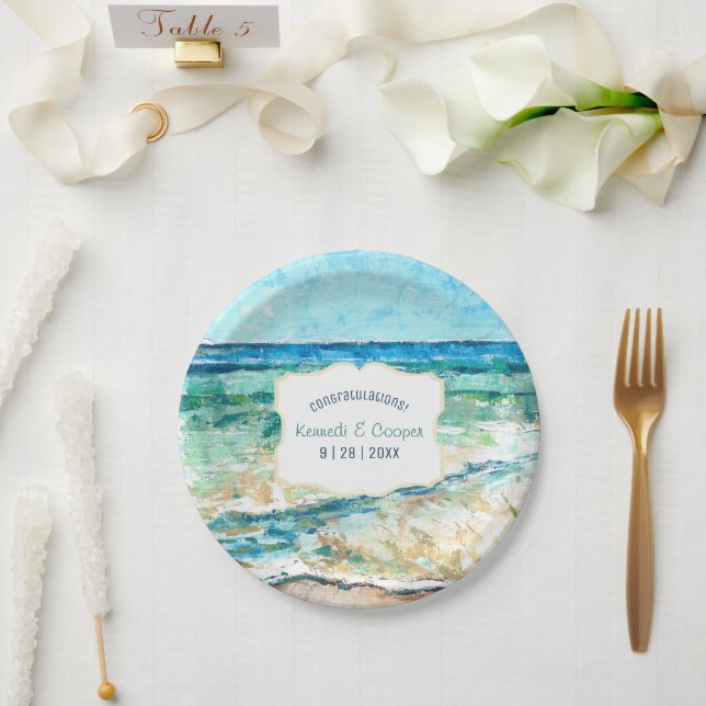 Prato De Papel Placa de papel para eventos na praia costeira (Casamento)