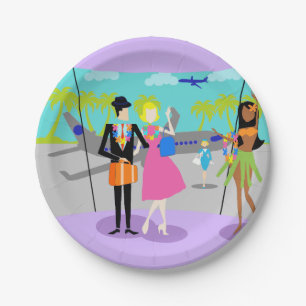 Prato De Papel Placa de papel para férias tropicais