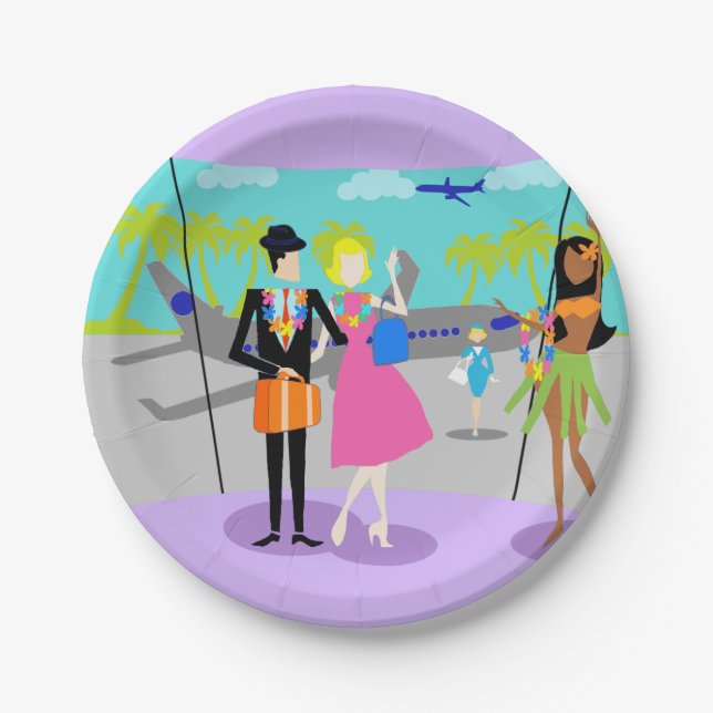 Prato De Papel Placa de papel para férias tropicais (Frente)