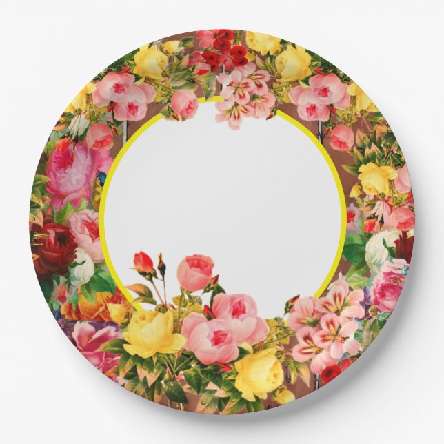 Prato De Papel Placa de papel para Flores de Cerca de País (Frente)