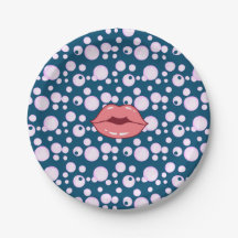 Placa de papel para Lábios de bolha cor-de-rosa